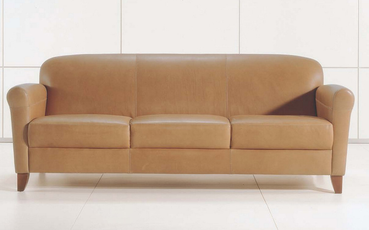 French Style Wooden Frame Leather Office Sofa for Meeting Room