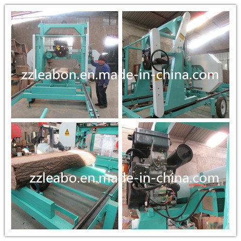 Large Wood Cutting Diesel Engine Horizontal Bandsaw Sawmill Equipment