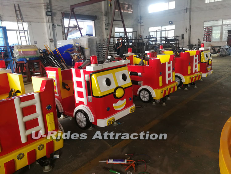 Amusement park railway trains Fire brigade theme electric ride on train