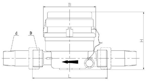 Single Jet Dry Type Vane Wheel Water Meter (LXSC-13D8)
