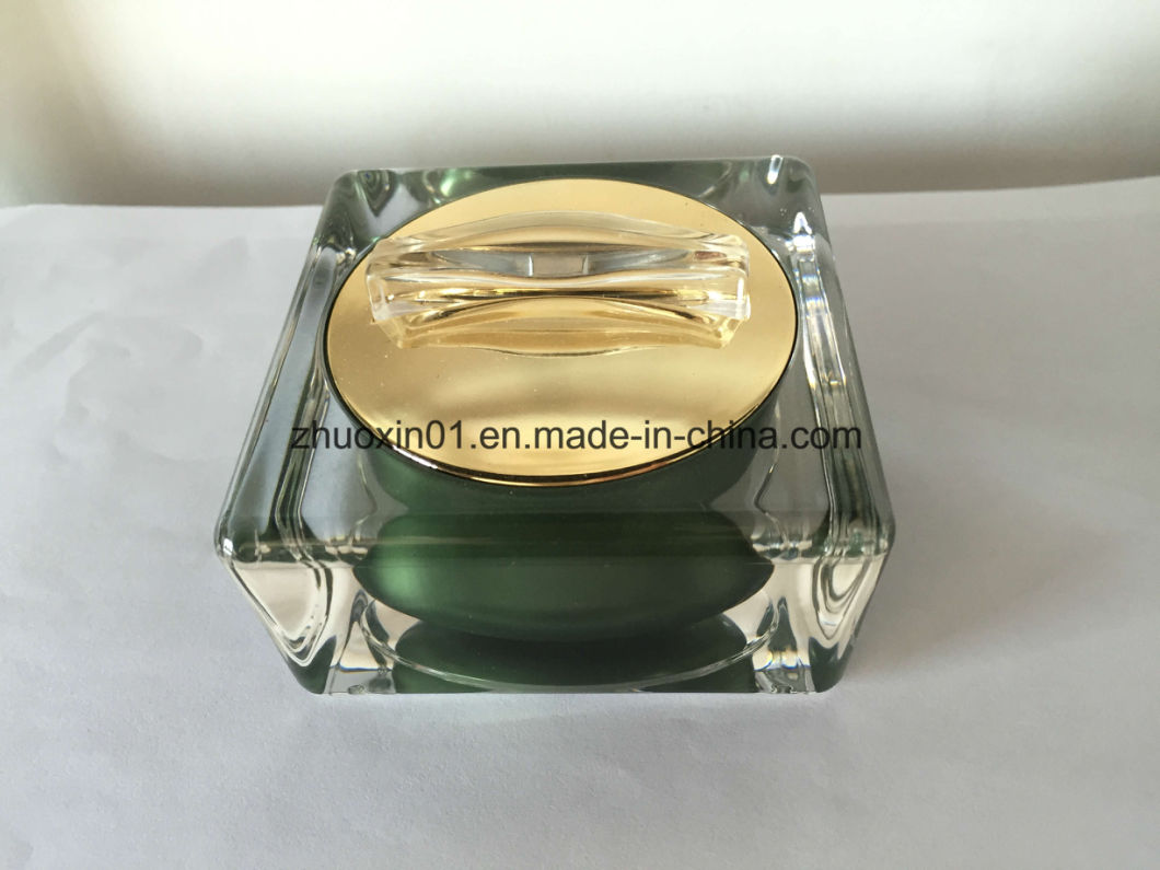 Double Wall Square Plastic Acrylic Cosmetic Jar