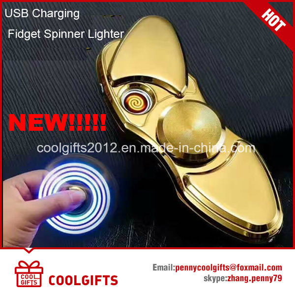 2017 New Design Electric Hand Spinning USB Charged Cigarette Lighter