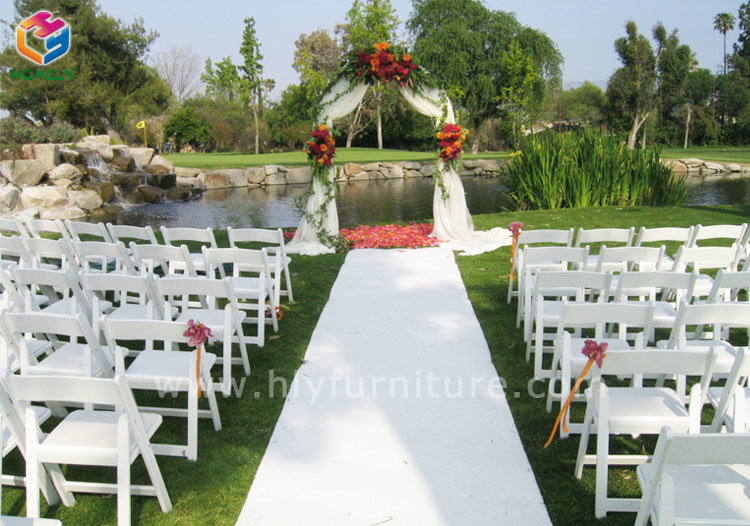 Outdoor Garden Furniture White Wedding Wood Plastic Resin Folding Chair