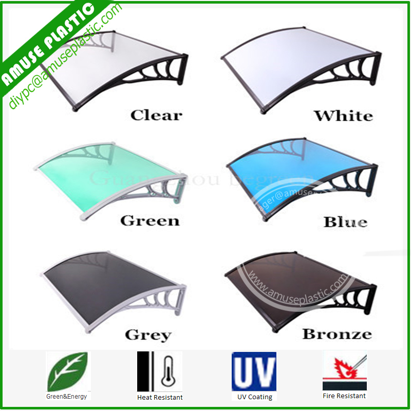 Customized Sizes Plastic Polycarbonate DIY Awning Canopy Sunshade Patio Covers