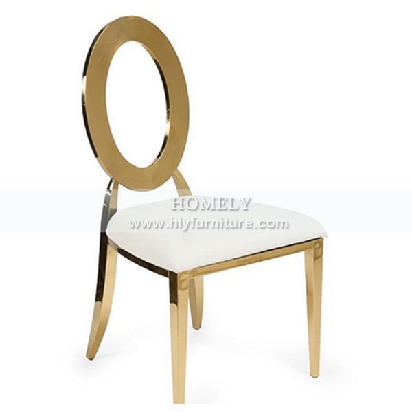 Modern New Design Leather Gold Wedding Stainless Steel Dining Chair