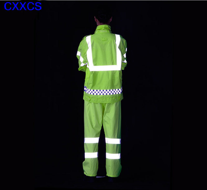 Police Reflective Raincoat