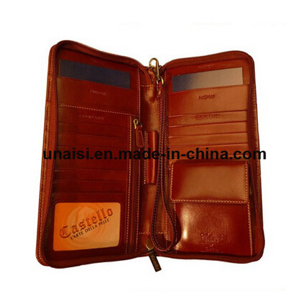 Large Capacity Genuine Leather Travel Wallet Purse Passport Holder