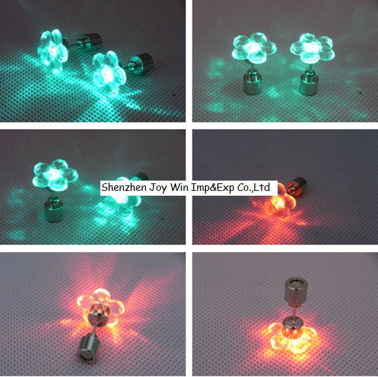 Flower Shape LED Flashing Earring Glowing Eearring for Party