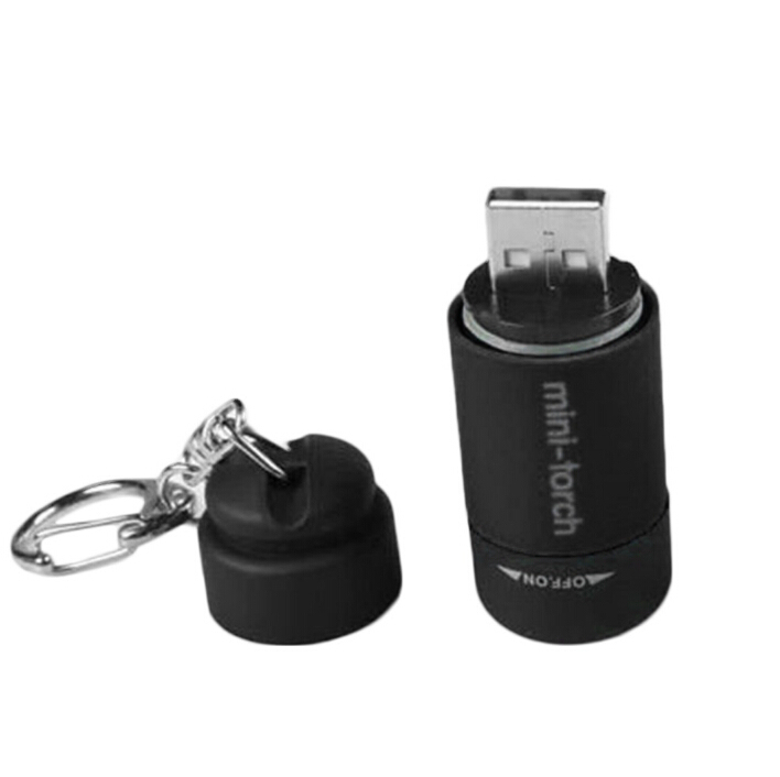 Popular Mini Keychain Pocket Torch USB Rechargeable LED Light Flashlight Lamp 0.3W 25lm Multicolor Mini-Torch