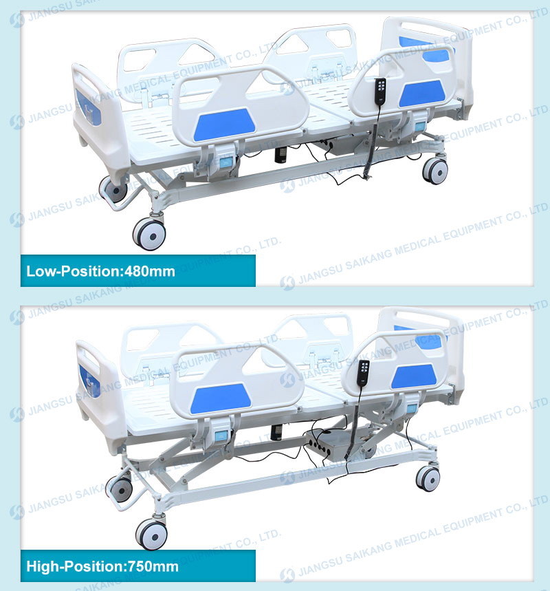 Sk002-8 Hospital Three Functions Electric Clinic Medical Motor Bed