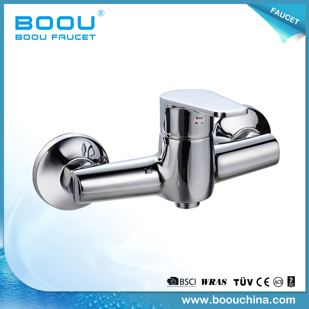 Boou Brass Bathroom Wall Mounted Shower Faucet with Wide Single Handle