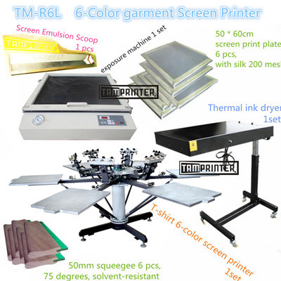 Cheap 6-Color Garment Screen Printer TM-R6 for Printing Workshop