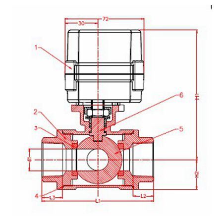 1/2''-1''inch 3 Way Motorized Brass Ball Valve