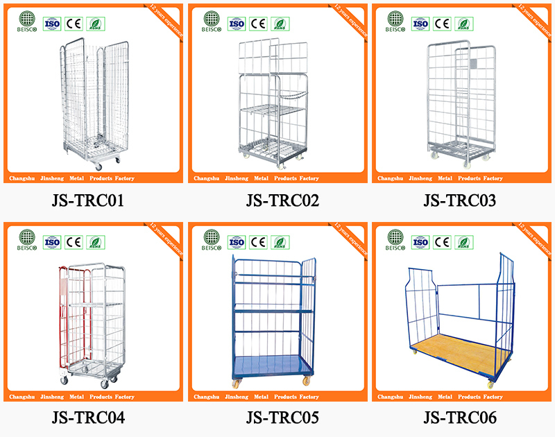Heavy Duty Supermarket Four Sides Trolley Roll Container