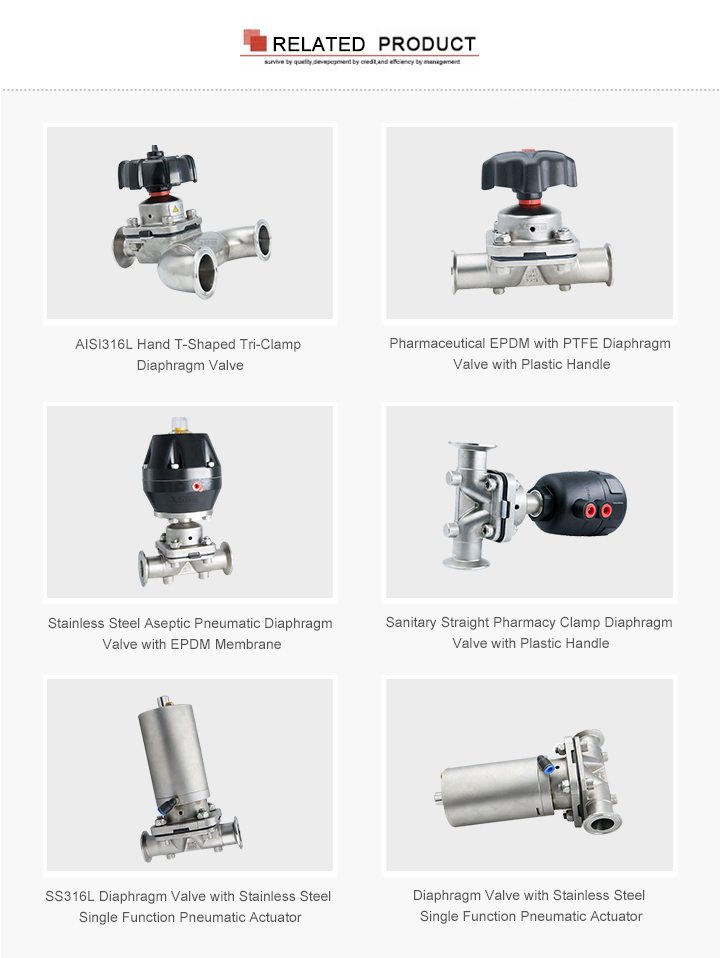 Stainless Steel SS316L Pneumatic Membrane Diaphragm Valves