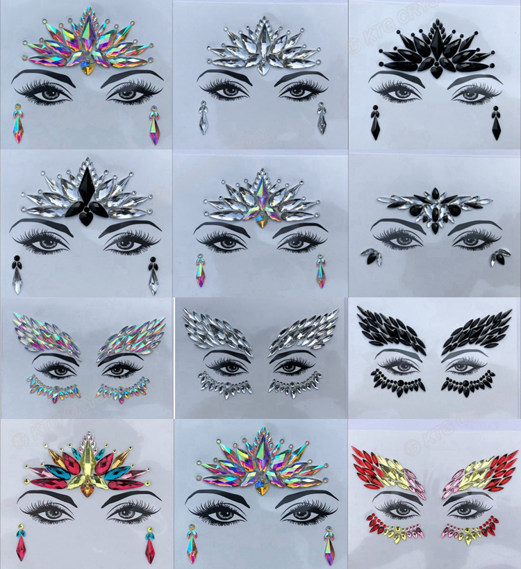 Gemstones Face Rhinestones Forehead Jewelry Body Jewelry Stickers