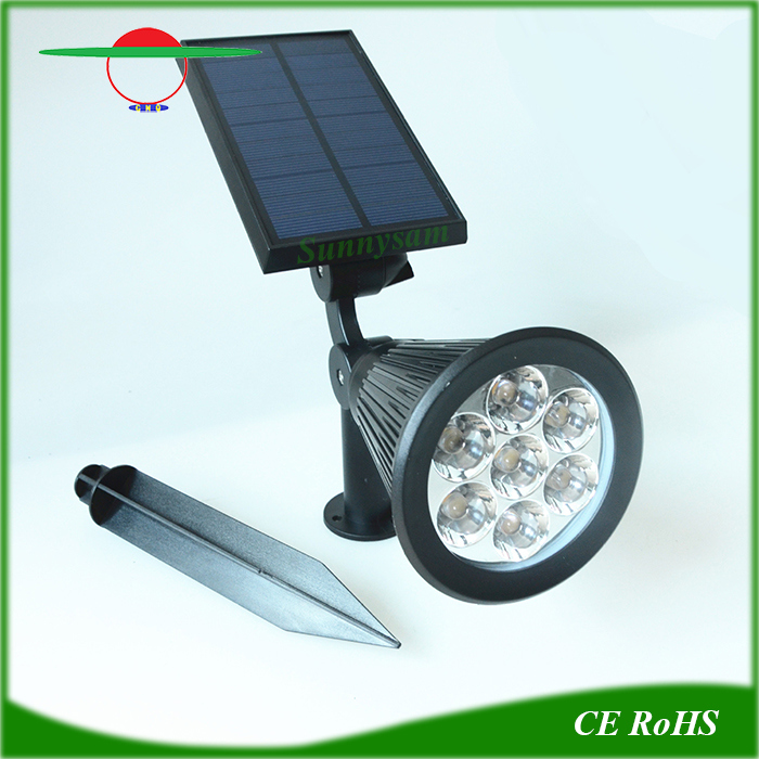 Solar Powered Garden Spotlights LED Lampara Exterior Lawn Pin Lamp