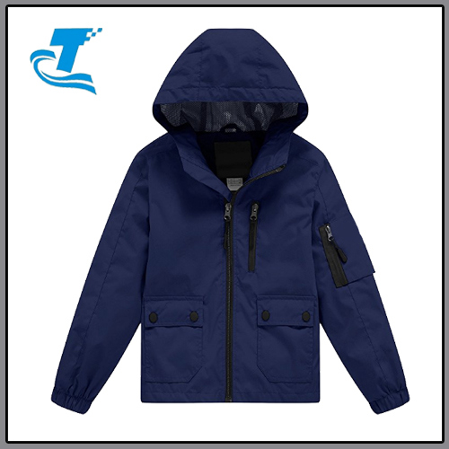 Boy's Lightweight Hooded Rain Packable Raincoat Windbreaker