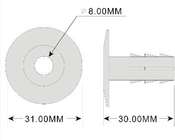 Plastic White Cable Wall Bushing for Rg8 Coaxial Cable