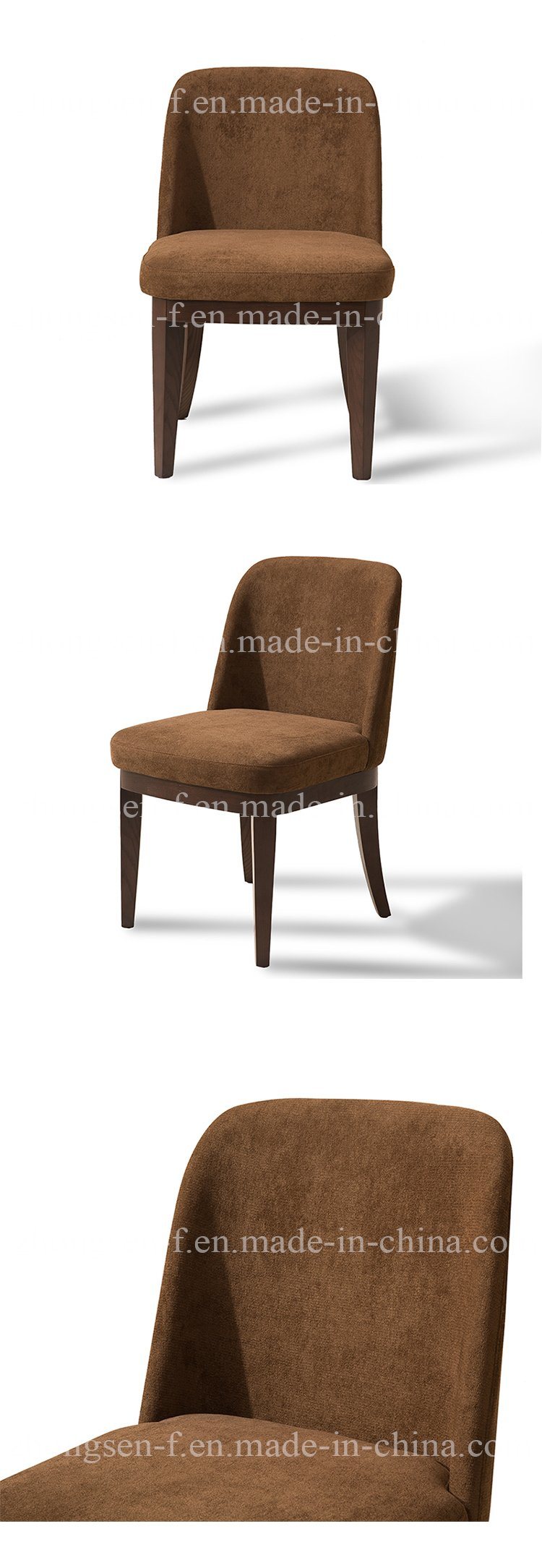 Factory Supply Low Price Luxury Brown Fabric Dining Chair