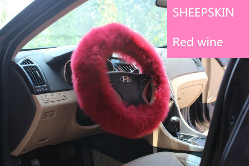 Wholesale Sheepskin Winter Warmth Car Steering Wheel Cover