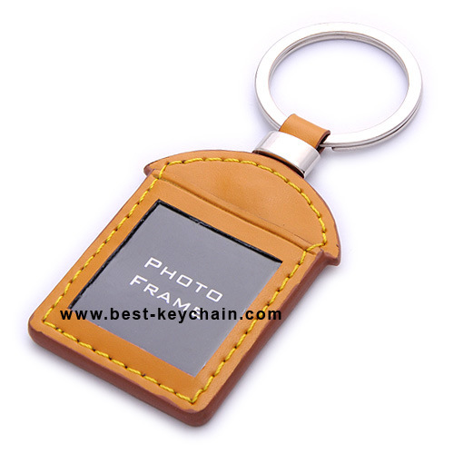 Souvenirs Malaysia Enuine Leather Heart Shape PU Photo Frame Keychain (BK21023A)