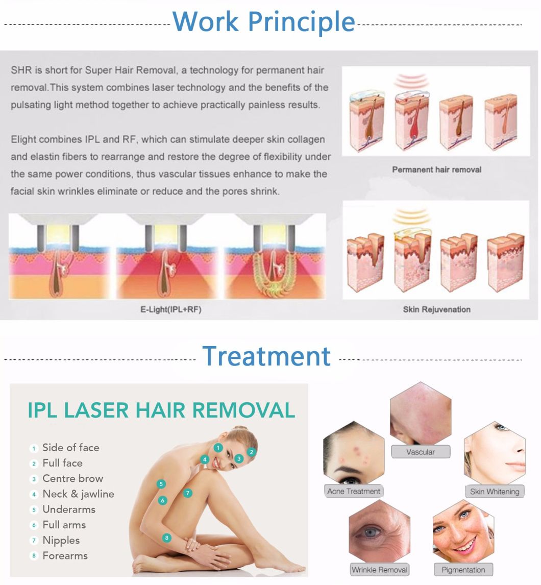 Ce Approved 3 in 1 IPL Shr Hair Removal Skin Rejuvenation Laser
