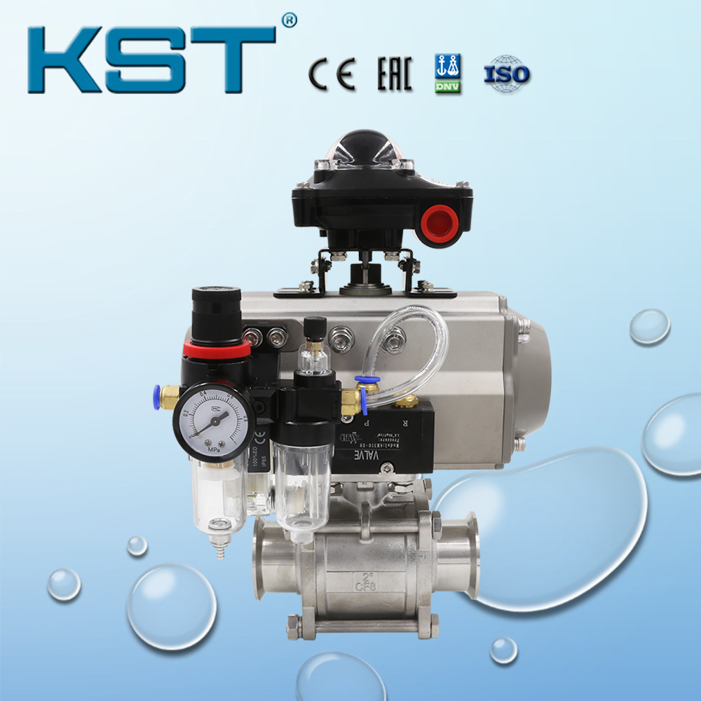 Manufacture Pneumatic Sanitary Ball Valve with Limit Switchbox