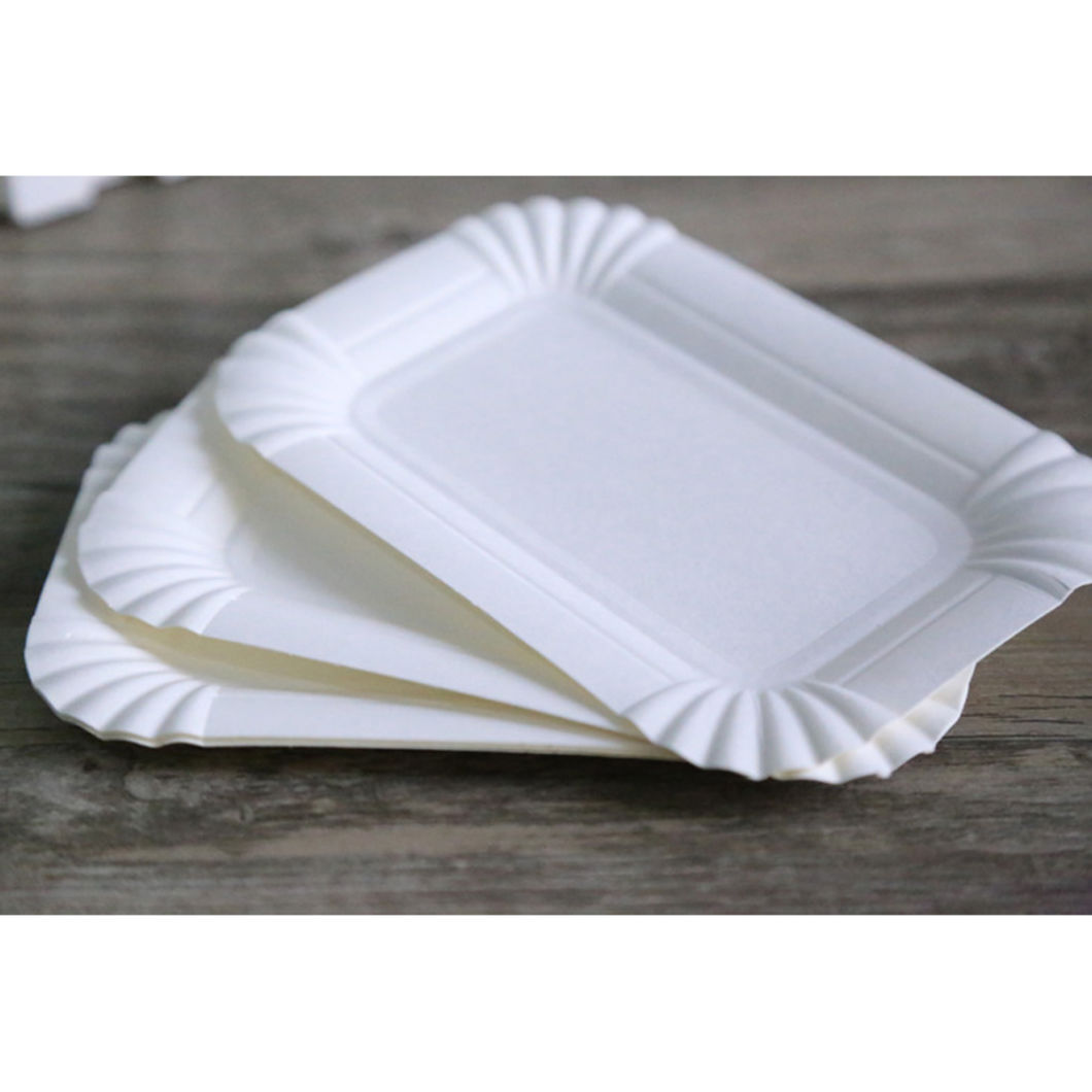 100PCS Disposable Cake Paper Plates Cutlery Tray Cake Dish Paper Plate Tableware for Baby Shower Birthday Wedding Party Supplies