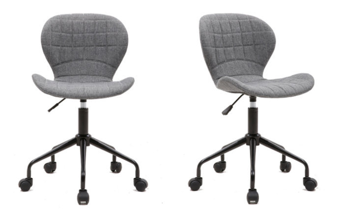 (JACK) Ergonomic Desk Chair Adjustable Swivel Office Chair Fabric Armless Computer Task Chair