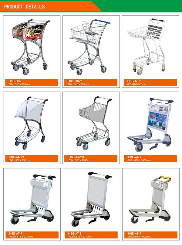 Stainless Steel Airport Luggage Cart for Airport