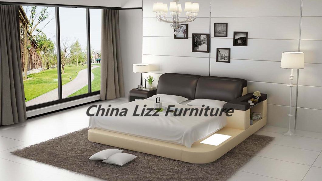 Wooden Furniture Bedroom Fabric Queen Size Bed