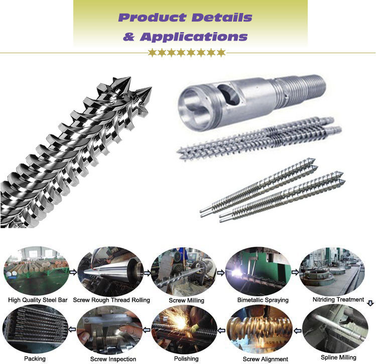 SKD61 Bimetallic Parallel Twin Screw Barrel for WPC Extrusion Machine