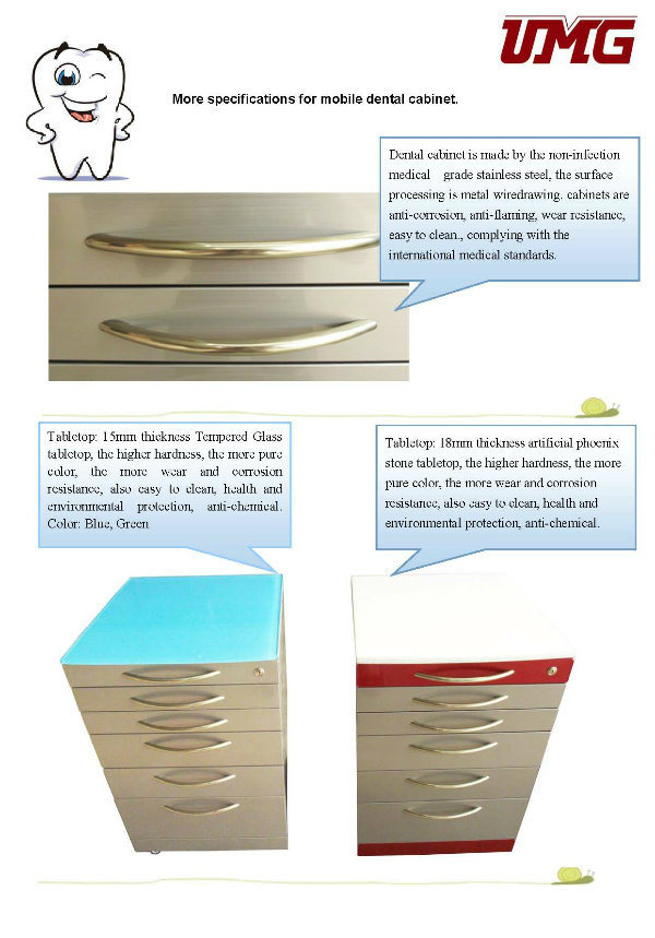 Hospital Dental Furniture Cabinet with Stainless Steel