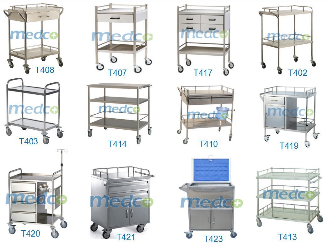 Hospital Use Stainless Steel Medical Equipment& Instrument Trolley