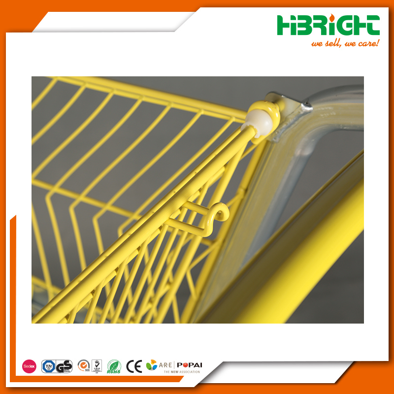 Plastic Sprayed Metal Supermarket Hand Cart Shopping Trolleys