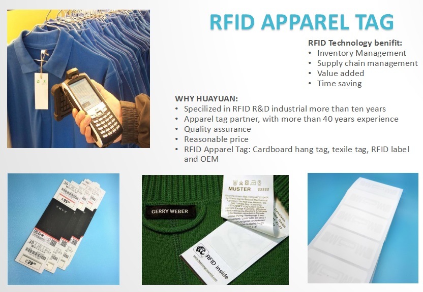 Apparel management printed UHF textile woven fabric RFID care label