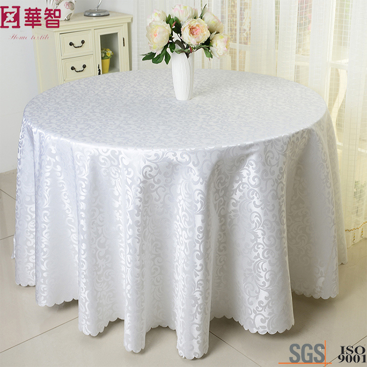 Pink Color Jacuqard Tablecloth for Home and Hotel Use