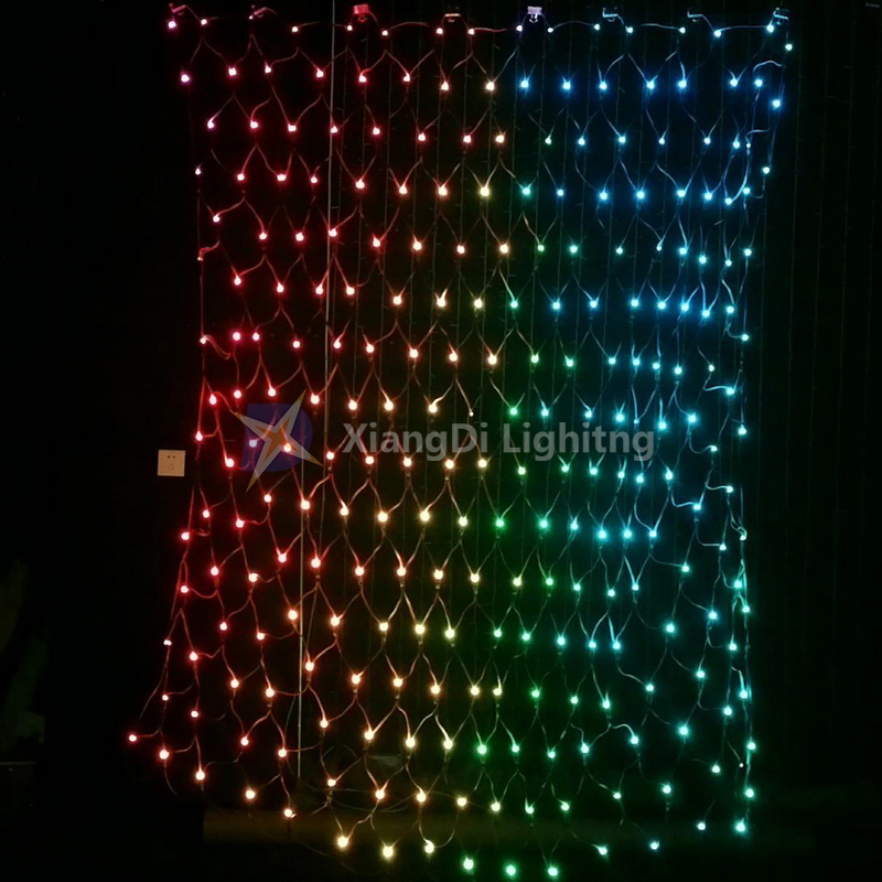 Color Changing RGB LED Net Light Waterproof Low Voltage with Controller