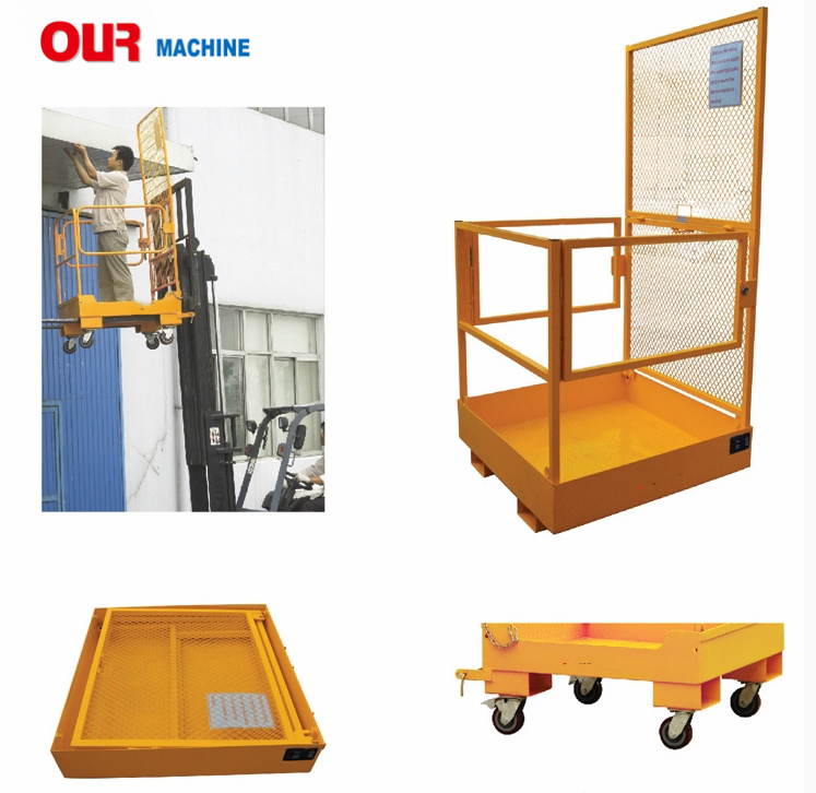 Forklift Truck Mounted Safety Maintenance Platform with 300kg Capacity