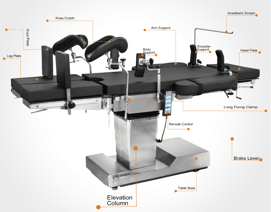 Medical Examination Radiolucent Electrical Hospital Bed (HFEOT2000)