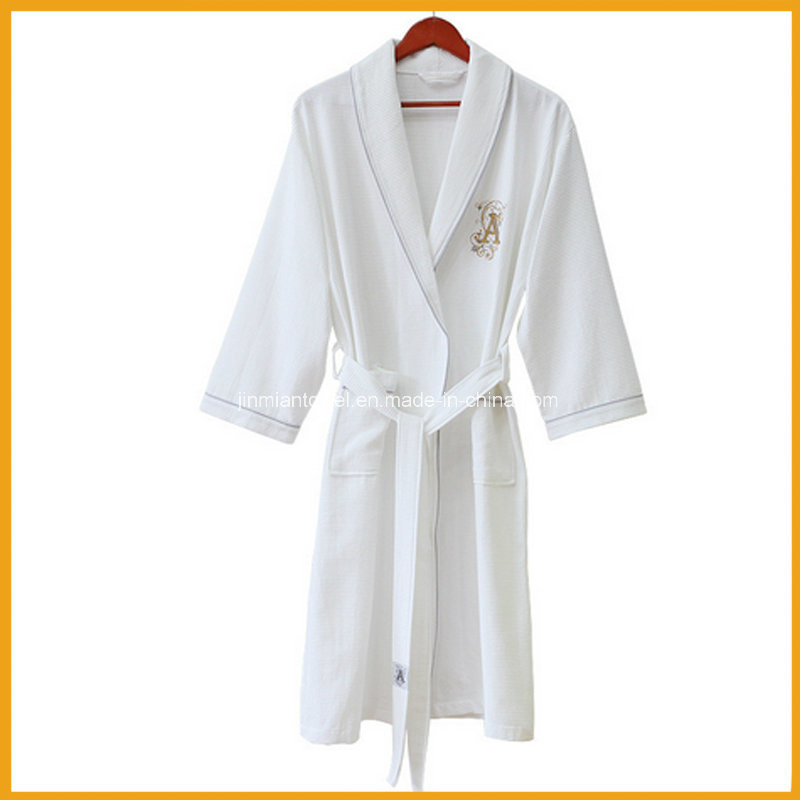 Wholesale White Hotel Unisex Waffle /Terry Cloth Bathrobe Robe