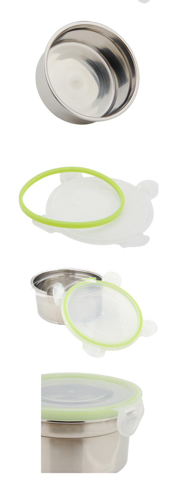 Korean Style Stainless Steel Round Shape Seal Food Container Lunch Box