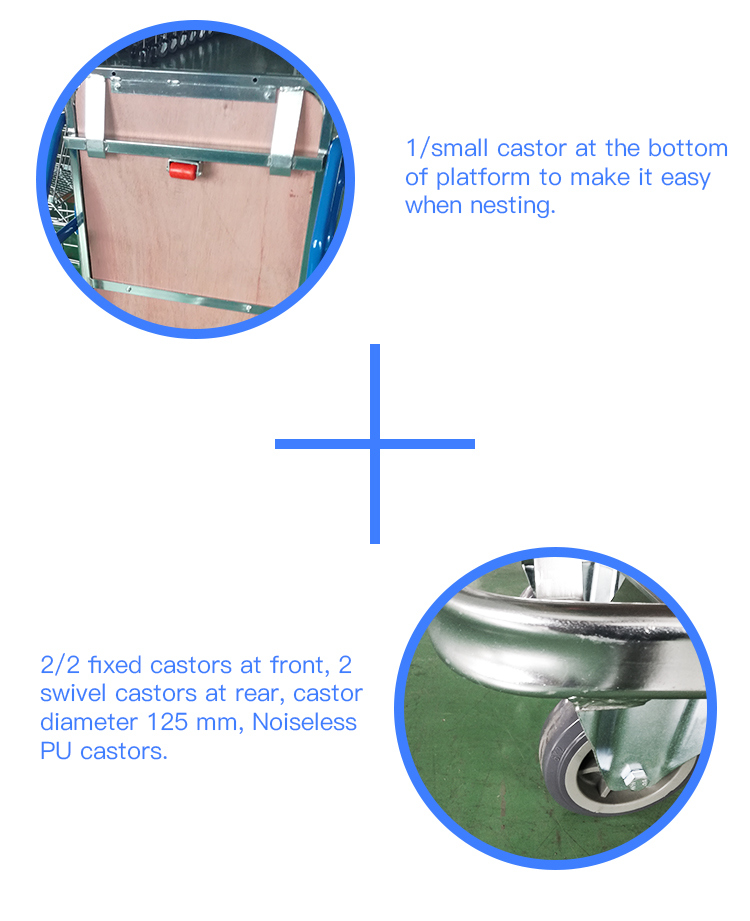 Highbright Mesh Deck Warehouse Trolley Logistic Cart