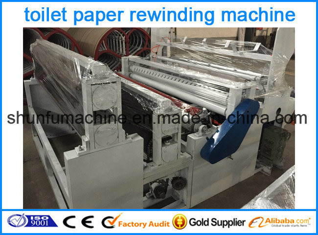 Ordinary Small Bobbin Toilet Paper Rewinding machine with Band Saw Paper Cutter