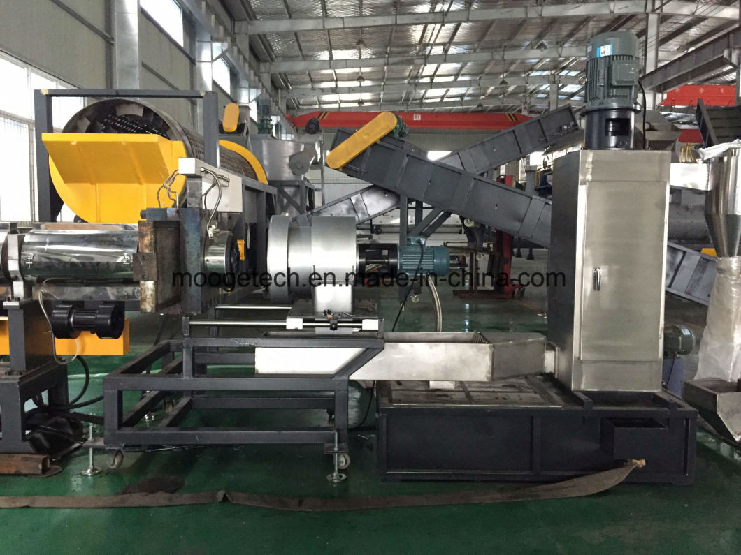Waste Plastic PP PE HDPE Flakes Granulating Recycling Extrusion Machine