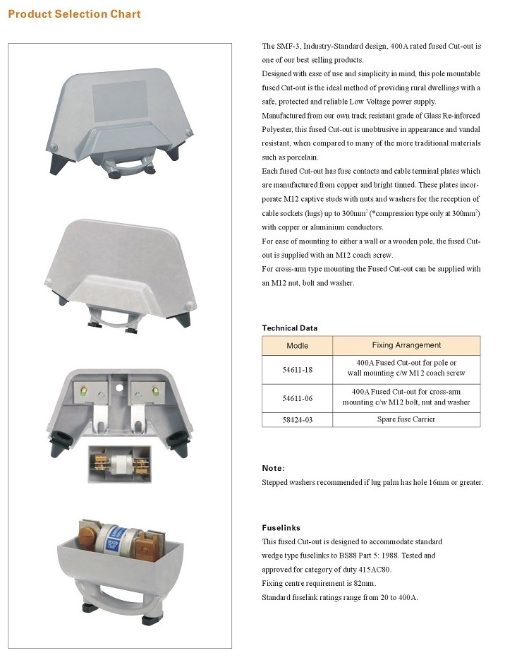 Overhead Service Fuse Cutout and Carrier with J Type Fuse