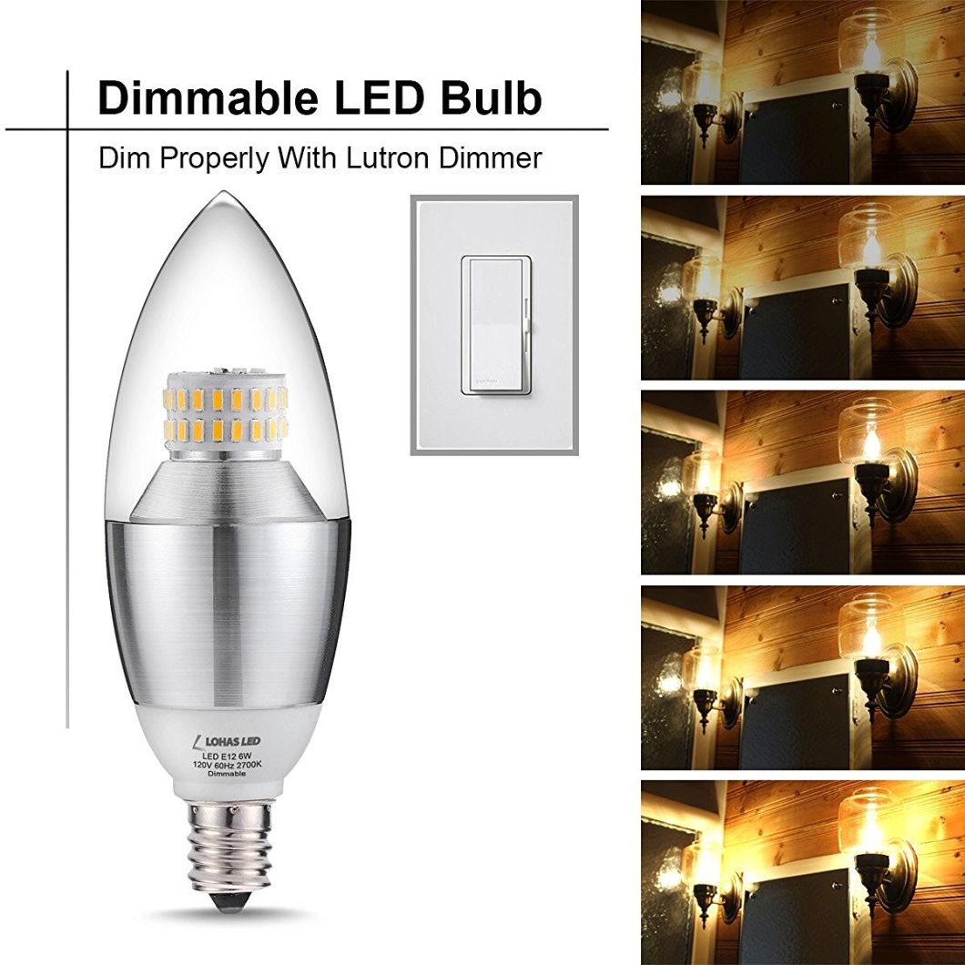 Dimmable E12 E14 E27 3W 5W 6W 7W LED Candle Bulb Light with Ce RoHS UL