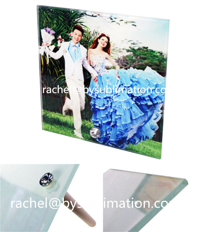 Square Glass Photo Frame with Stand