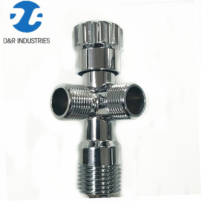 Chrome Plated Double Brass Toilet Angle Cock Valve (DR5020)